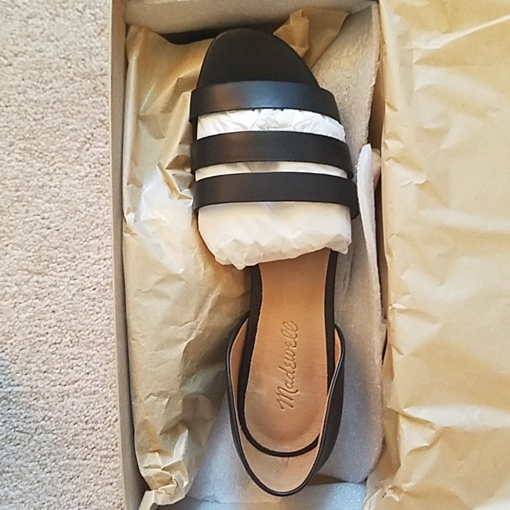 Madewell Leila Three Strap Leather Sandals